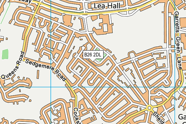 B26 2DL map - OS VectorMap District (Ordnance Survey)