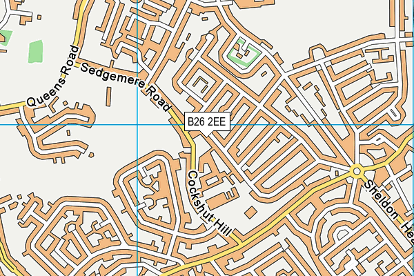 B26 2EE map - OS VectorMap District (Ordnance Survey)