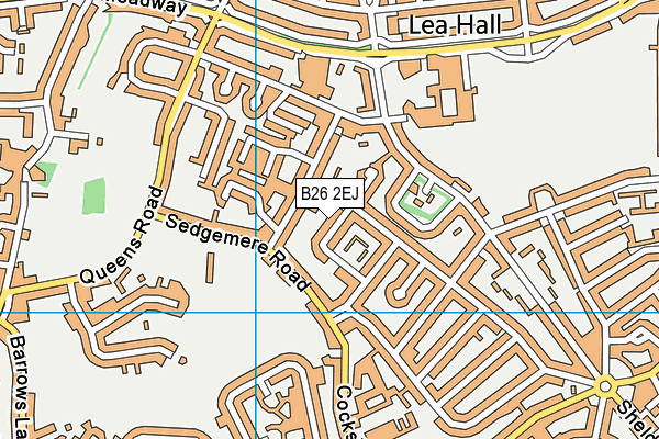 B26 2EJ map - OS VectorMap District (Ordnance Survey)
