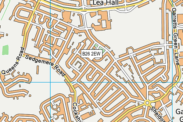 B26 2EW map - OS VectorMap District (Ordnance Survey)