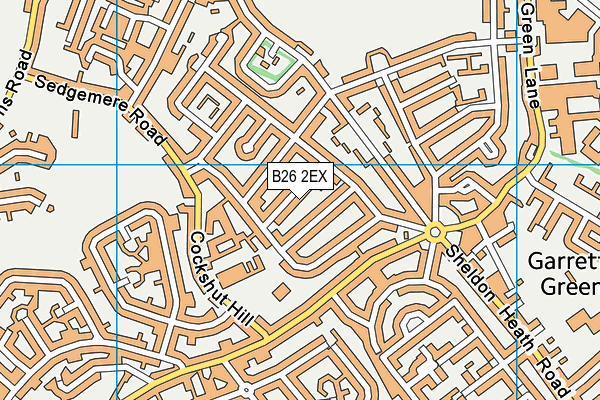 B26 2EX map - OS VectorMap District (Ordnance Survey)