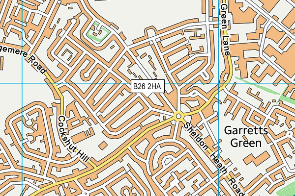 B26 2HA map - OS VectorMap District (Ordnance Survey)