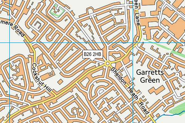 B26 2HB map - OS VectorMap District (Ordnance Survey)