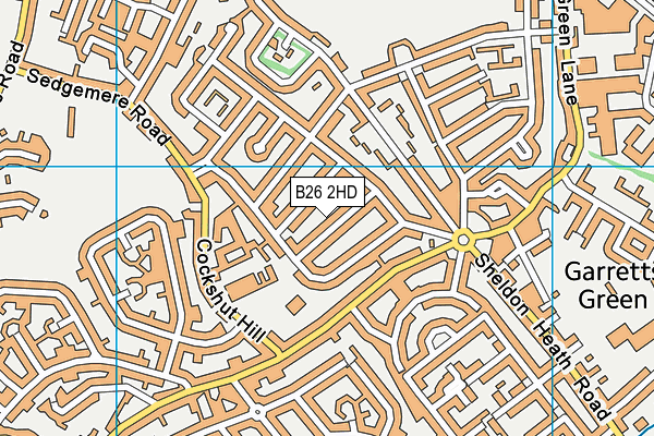 B26 2HD map - OS VectorMap District (Ordnance Survey)