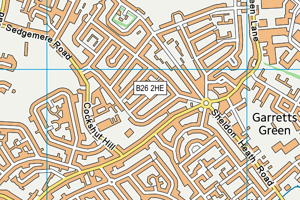 B26 2HE map - OS VectorMap District (Ordnance Survey)