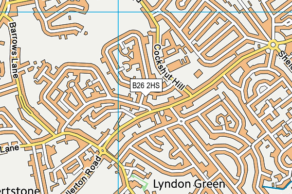 B26 2HS map - OS VectorMap District (Ordnance Survey)