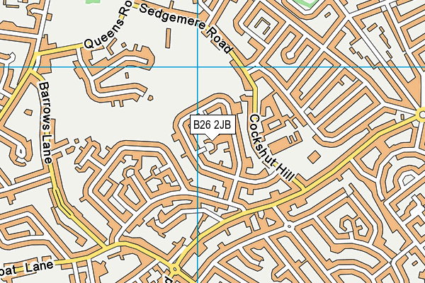 B26 2JB map - OS VectorMap District (Ordnance Survey)