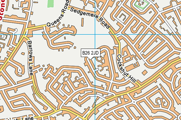 B26 2JD map - OS VectorMap District (Ordnance Survey)