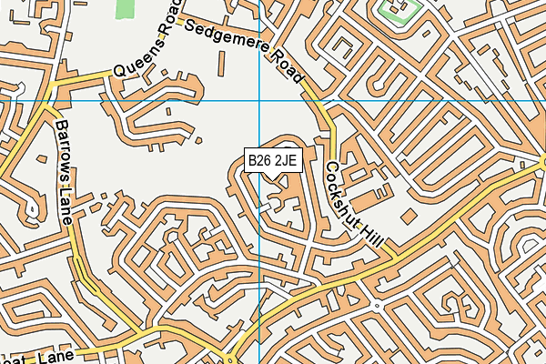 B26 2JE map - OS VectorMap District (Ordnance Survey)