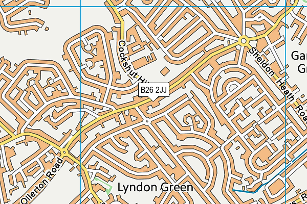 B26 2JJ map - OS VectorMap District (Ordnance Survey)