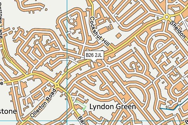 Garretts Green Nursery School map (B26 2JL) - OS VectorMap District (Ordnance Survey)