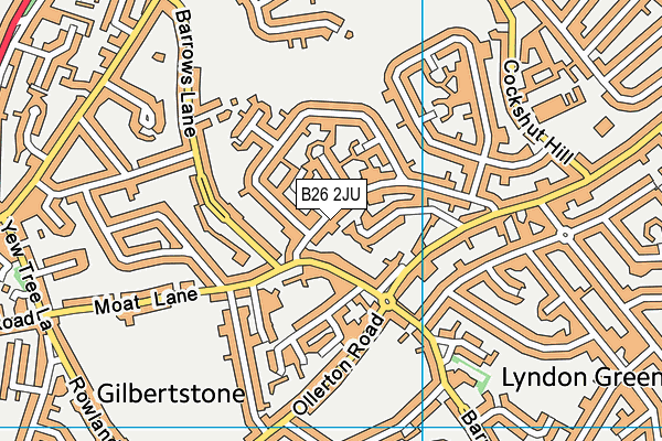 B26 2JU map - OS VectorMap District (Ordnance Survey)