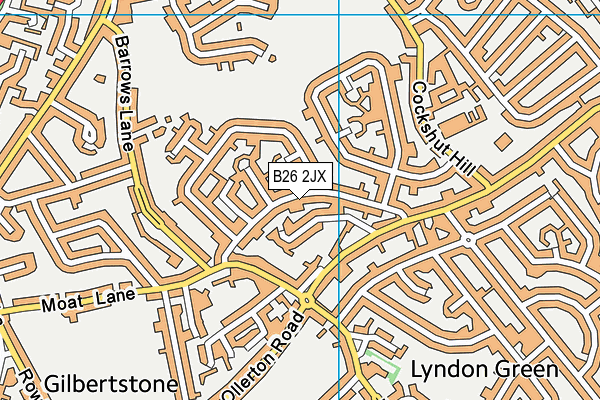 B26 2JX map - OS VectorMap District (Ordnance Survey)