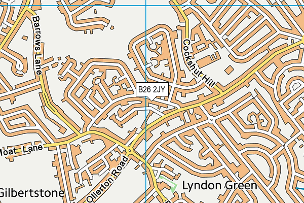 B26 2JY map - OS VectorMap District (Ordnance Survey)