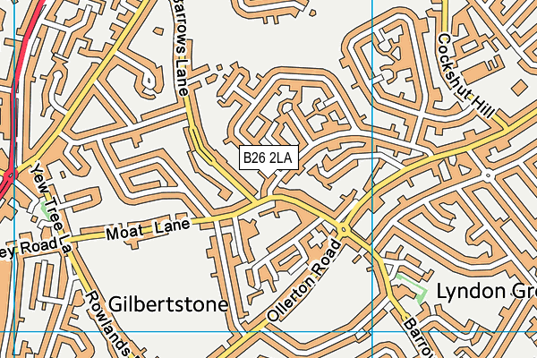 B26 2LA map - OS VectorMap District (Ordnance Survey)