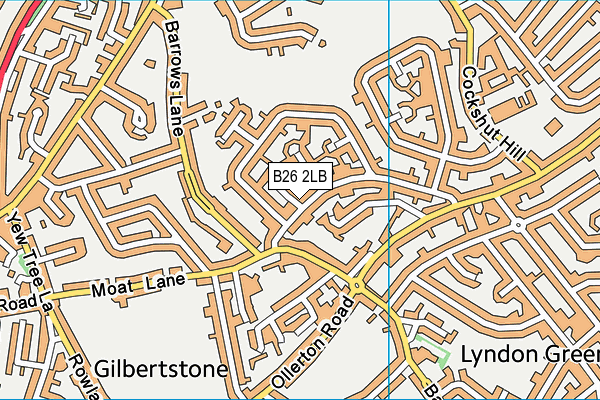 B26 2LB map - OS VectorMap District (Ordnance Survey)