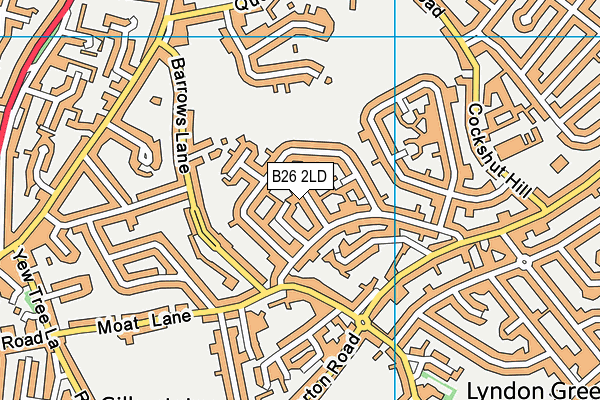 B26 2LD map - OS VectorMap District (Ordnance Survey)