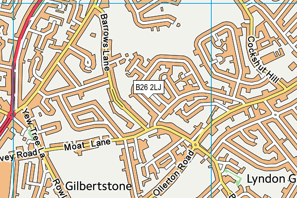 B26 2LJ map - OS VectorMap District (Ordnance Survey)