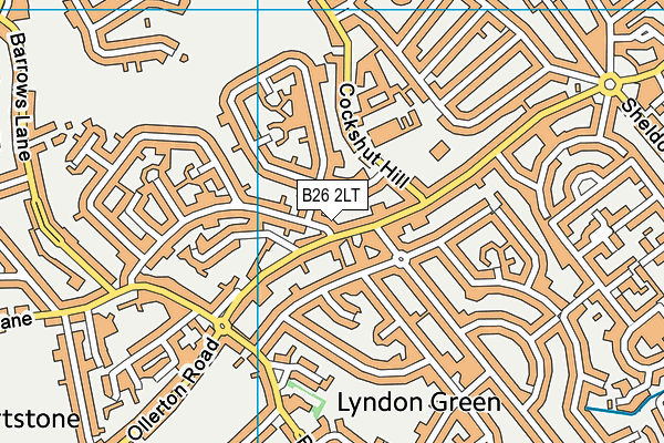 B26 2LT map - OS VectorMap District (Ordnance Survey)