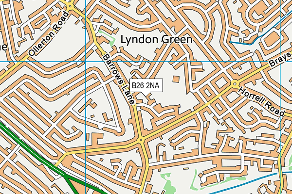 B26 2NA map - OS VectorMap District (Ordnance Survey)