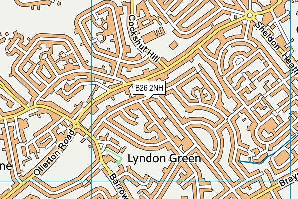 B26 2NH map - OS VectorMap District (Ordnance Survey)