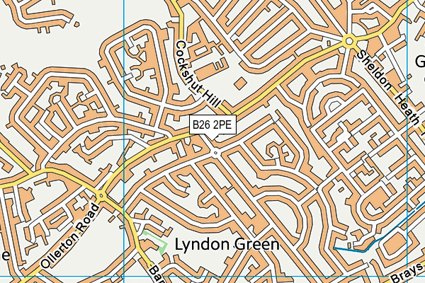 B26 2PE map - OS VectorMap District (Ordnance Survey)