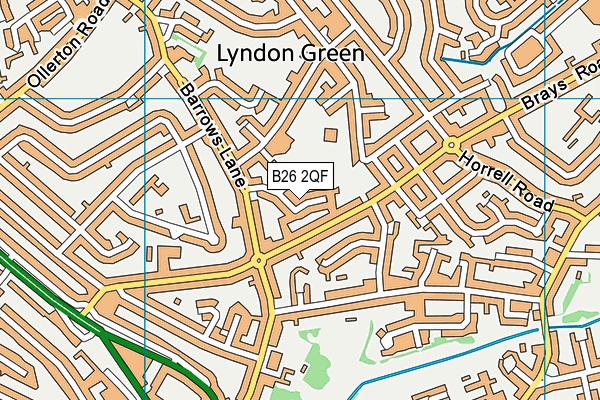 B26 2QF map - OS VectorMap District (Ordnance Survey)