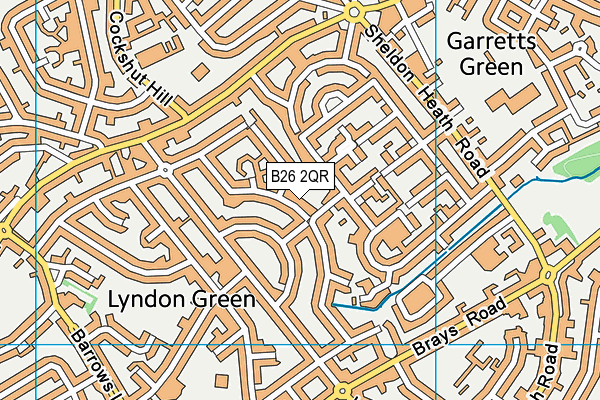 B26 2QR map - OS VectorMap District (Ordnance Survey)