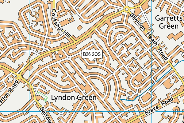 B26 2QS map - OS VectorMap District (Ordnance Survey)