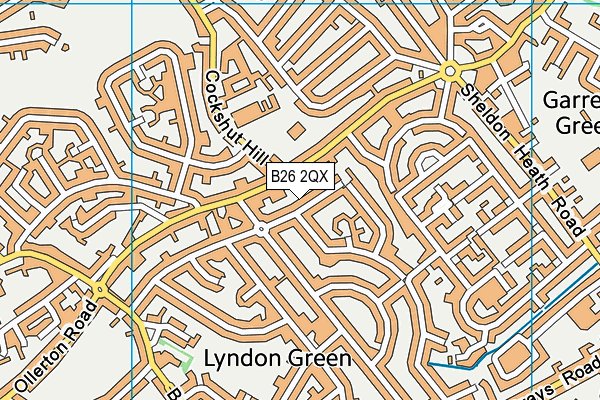 B26 2QX map - OS VectorMap District (Ordnance Survey)