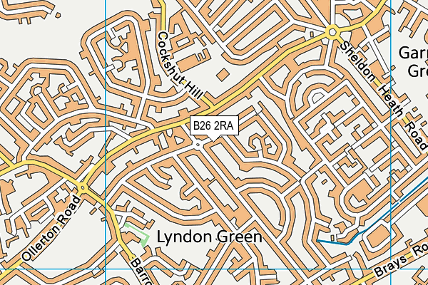 B26 2RA map - OS VectorMap District (Ordnance Survey)