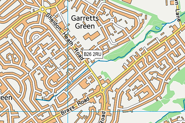 B26 2RU map - OS VectorMap District (Ordnance Survey)