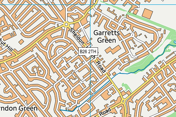 B26 2TH map - OS VectorMap District (Ordnance Survey)