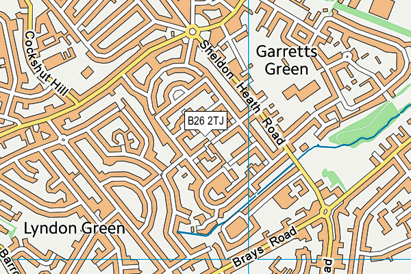 B26 2TJ map - OS VectorMap District (Ordnance Survey)