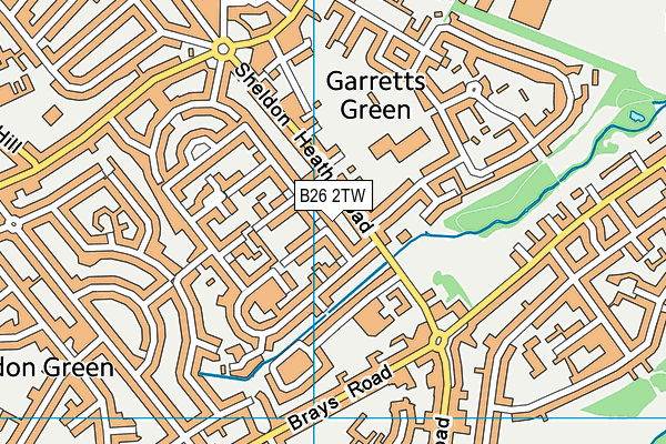 B26 2TW map - OS VectorMap District (Ordnance Survey)