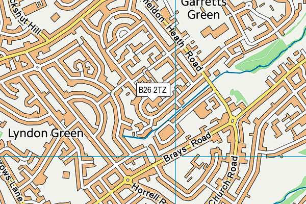 B26 2TZ map - OS VectorMap District (Ordnance Survey)