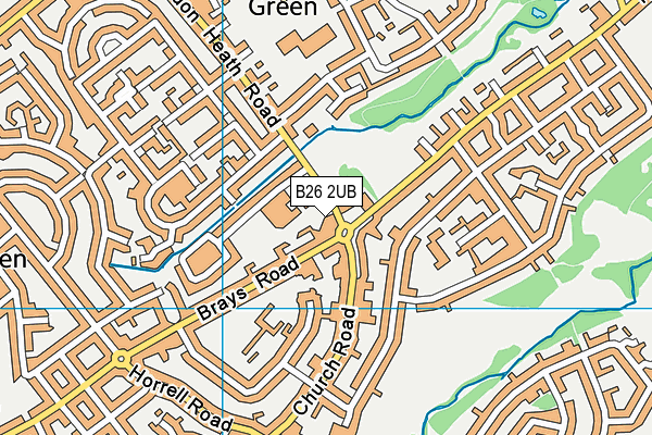 B26 2UB map - OS VectorMap District (Ordnance Survey)