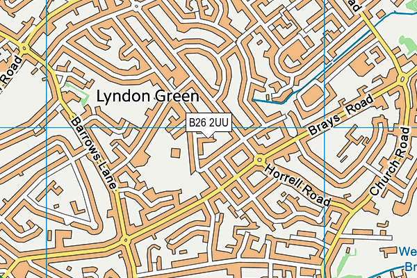 B26 2UU map - OS VectorMap District (Ordnance Survey)