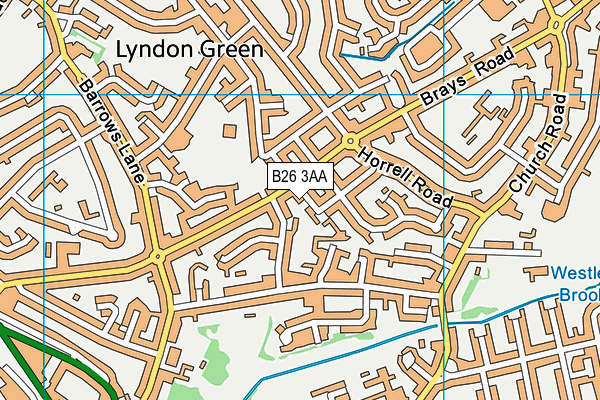 B26 3AA map - OS VectorMap District (Ordnance Survey)