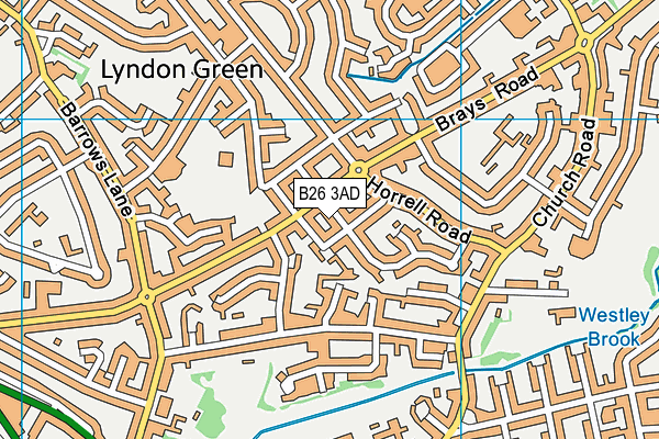 B26 3AD map - OS VectorMap District (Ordnance Survey)