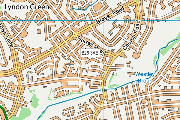 B26 3AE map - OS VectorMap District (Ordnance Survey)