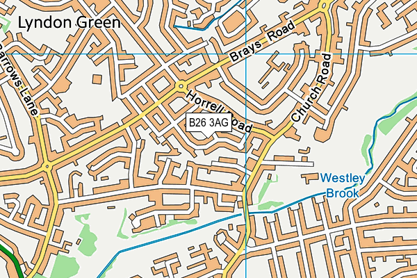 B26 3AG map - OS VectorMap District (Ordnance Survey)