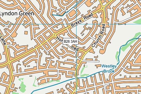 B26 3AH map - OS VectorMap District (Ordnance Survey)