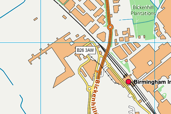 B26 3AW map - OS VectorMap District (Ordnance Survey)