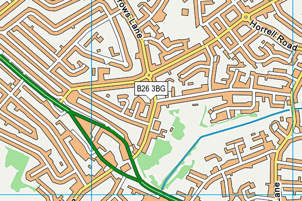 B26 3BG map - OS VectorMap District (Ordnance Survey)