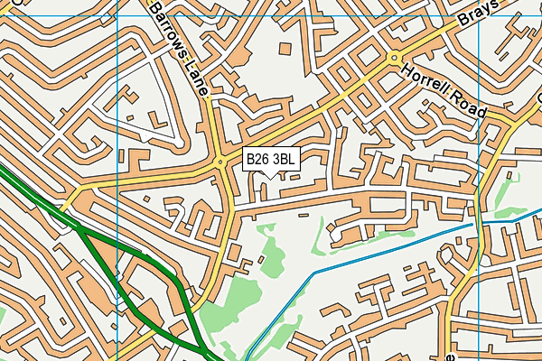 B26 3BL map - OS VectorMap District (Ordnance Survey)