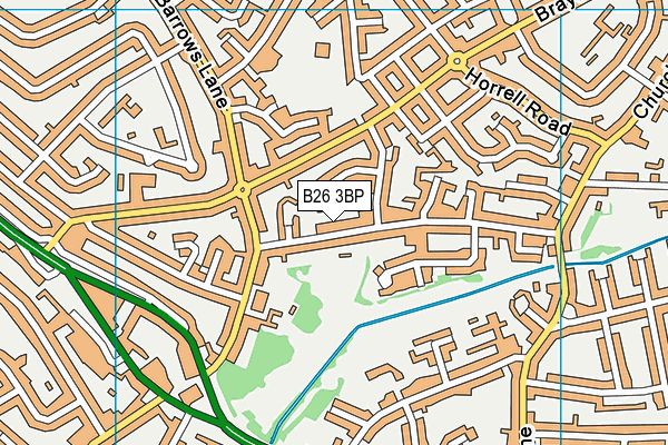 B26 3BP map - OS VectorMap District (Ordnance Survey)