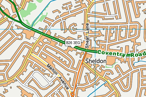 B26 3EG map - OS VectorMap District (Ordnance Survey)