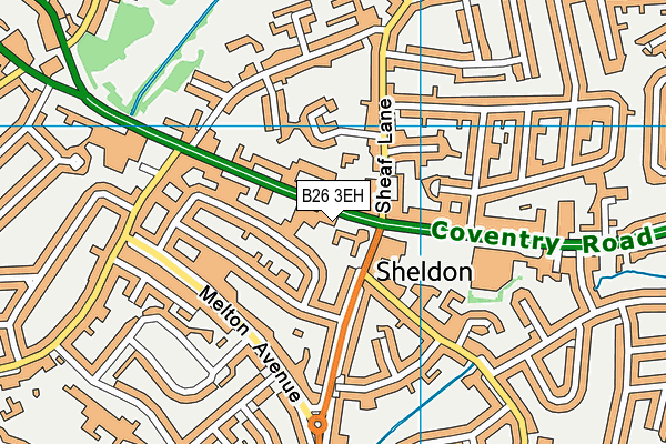 B26 3EH map - OS VectorMap District (Ordnance Survey)