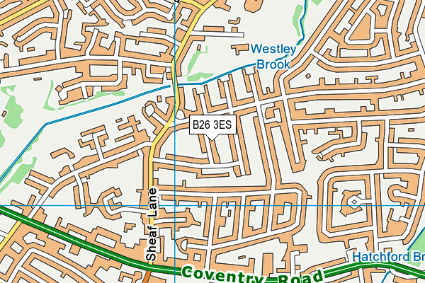 B26 3ES map - OS VectorMap District (Ordnance Survey)